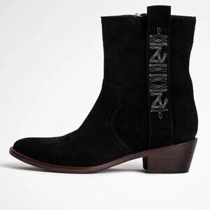 NEW | Zadig‎ & Voltaire Pilar High Suede Western Ankle Boots French 37/US 6
